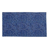 Modern Blauw en Wit Wave Swirl Patroon Kussensloop (Achterkant-Links)