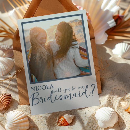 Modern blauw en wit worden mijn Bridesmaid