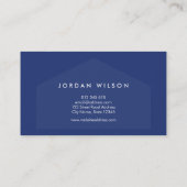 Modern Blauw en Witte Huis Makelaar Visitekaartje (Achterkant)