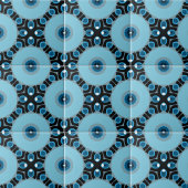Modern blauw en zwart geometrisch patroon tegeltje
