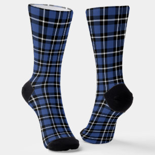 Modern blauw en zwart patroonpatroon sokken
