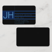 Modern blauw en zwart visitekaartje (Voorkant / Achterkant)