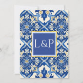 Modern Blauw Esthetisch Huwelijksfeest Kaart (Achterkant)