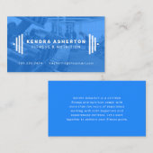 Modern blauw fitness visitekaartje met foto (Voorkant / Achterkant)