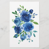 Modern blauw floraal advies Baby shower spel (Achterkant)