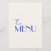 Modern Blauw Frans Retro Whimsical Bruiloft Menu (Achterkant)
