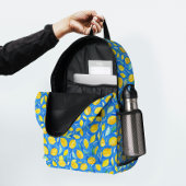 Modern Blauw Geel Citrus Citrus Citroen Waterverf  Bedrukte Rugzak