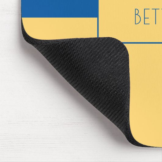 Modern blauw & geel geruit muismat (Hoek)