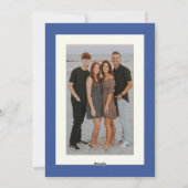 Modern Blauw Geel Menorah Chanoeka Twee Foto Feestdagenkaart (Achterkant)