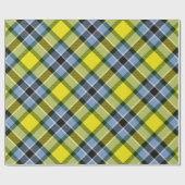Modern Blauw & Geel Tartan Plaid Patroon Cadeaupapier (Vlak)