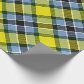 Modern Blauw & Geel Tartan Plaid Patroon Cadeaupapier (Hoek)