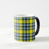 Modern Blauw & Geel Tartan Plaid Patroon Magische Mok (Voorkant rechts)