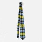 Modern Blauw & Geel Tartan Plaid Patroon Stropdas (Achterkant)