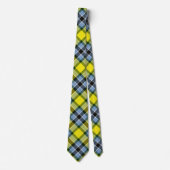 Modern Blauw & Geel Tartan Plaid Patroon Stropdas (Voorkant)