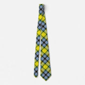 Modern Blauw & Geel Tartan Plaid Patroon Stropdas (Achterkant)