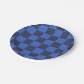 Modern blauw Geometric Checkers Paper Bord (Gekanteld)