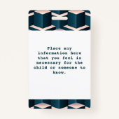 Modern Blauw Geometrisch Te Doen Lijst Aangepast Badge (Achterkant)