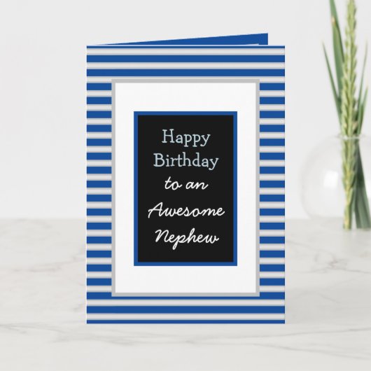 Modern blauw gepersonaliseerd gelukkig verjaardag  kaart (Voorkant)