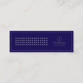 Modern blauw gepersonaliseerd monogram professione mini visitekaartje (Voorkant)