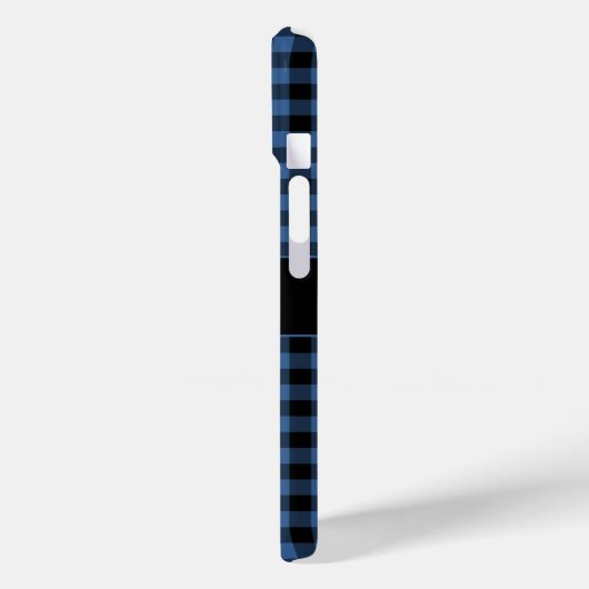 Modern blauw geruite patroon monogram Case-Mate iPhone case (Achterkant / Links)