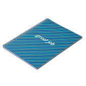 Modern blauw gestreept notitieboek (Linkerzijde)
