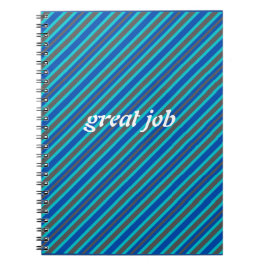 Modern blauw gestreept notitieboek