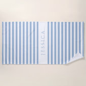 Modern blauw gestreept patroon strandlaken (Voorkant)