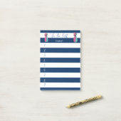 Modern Blauw Gestreepte,Ananas ,Takenlijst Post-it® Notes (Op bureau)