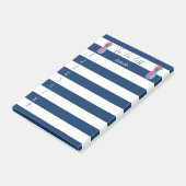 Modern Blauw Gestreepte,Ananas ,Takenlijst Post-it® Notes (Schuin)