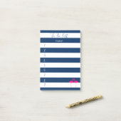 Modern Blauw Gestreepte,Roze Flamingo's ,Te Doen L Post-it® Notes (Op bureau)