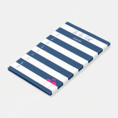 Modern Blauw Gestreepte,Roze Flamingo's ,Te Doen L Post-it® Notes (Schuin)