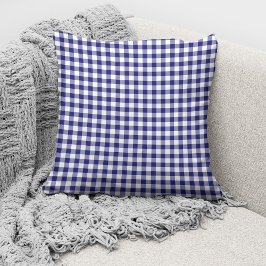 Modern Blauw Gingham Patroon Kussen