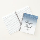Modern blauw glinsterend receptenboek notitieboek (Binnen)
