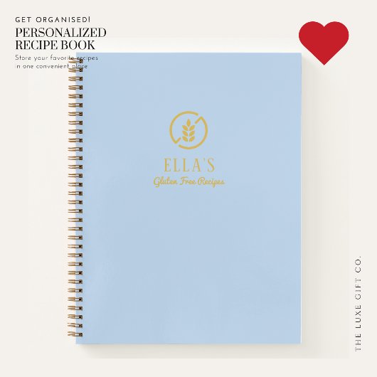 Modern blauw glutenvrij blanco recept boek