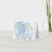 Modern Blauw Goud Agaat Jongen Baby shower Bedankkaart (Achterkant)