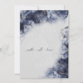 Modern Blauw Goud Agaat Marmer Kaart (Achterkant)