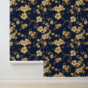Modern blauw goud Art Deco #4 Behang
