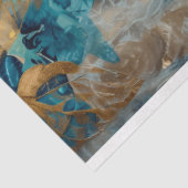 Modern Blauw Goud Bloemmotief voor Meubelen Tissuepapier (Detail)