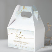 Modern Blauw Goud Kruis Dank u Jongen Doop Bedankdoosjes