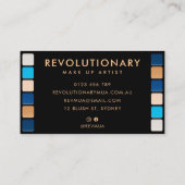 Modern Blauw Goud Oogschaduw Pallete Make-up Artis Afsprakenkaartje (Achterkant)