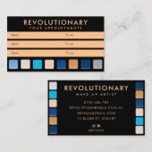 Modern Blauw Goud Oogschaduw Pallete Make-up Artis Afsprakenkaartje (Voorkant / Achterkant)