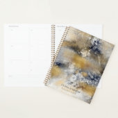 Modern Blauw Goud Schilderen Abstract Planner (Display)