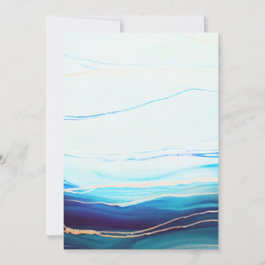 Modern Blauw Gouden Oceaangolf Altijd Voor Altijd Kaart (Achterkant)