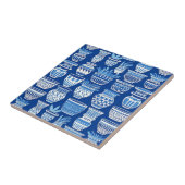 Modern blauw Grieks klei potten patroon Tegeltje (Zijkant)