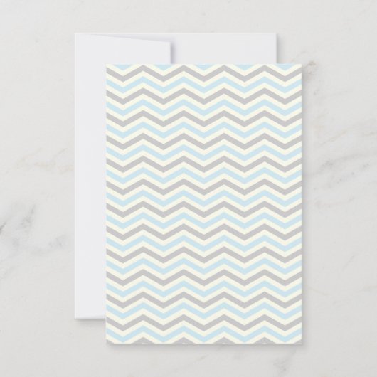 Modern blauw, grijs chevron zigzag Bat Mitzvah RSV RSVP Kaartje (Achterkant)