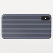 Modern blauw grijs gestreept Case-Mate iPhone case (Achterkant (horizontaal))