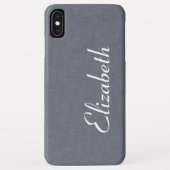 Modern blauw grijs linnen Case-Mate iPhone case (Achterkant)