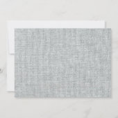 Modern blauw grijs linnen textuur Baby foto geboor Aankondiging (Achterkant)
