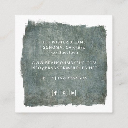 Modern blauw grijs make-up artiest Visitekaartje (Achterkant)