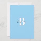 Modern Blauw Grijs Olifant SIP & SEE Baby Boy Kaart (Achterkant)